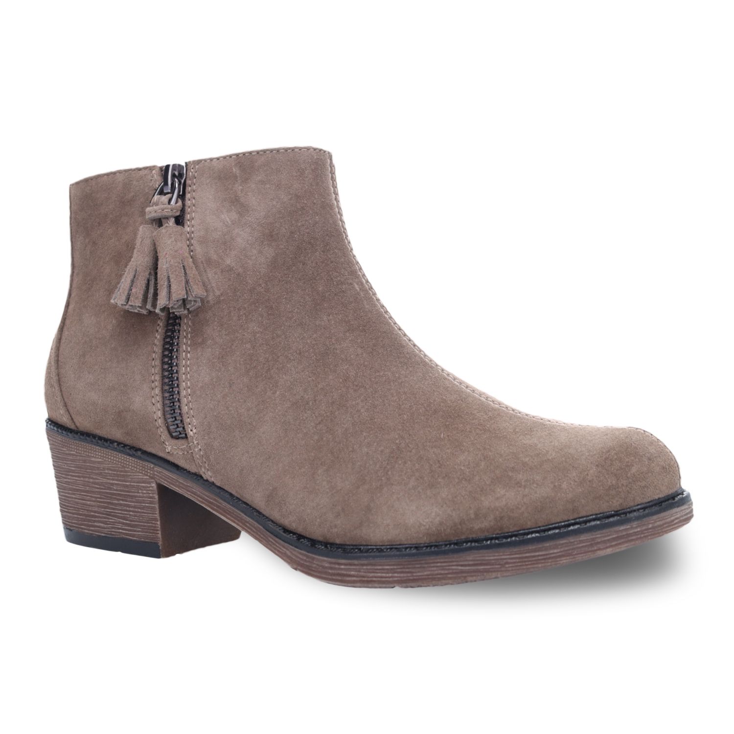 Propet Rebel Women's Suede Ankle Boots - Smoked Taupe (7 N)