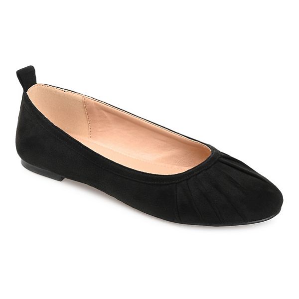 Women's Ballet Flats Black PU Leather Dress Shoes Comfortable Round Toe  Slip on Flats with Floral Eyelets : : Clothing, Shoes & Accessories