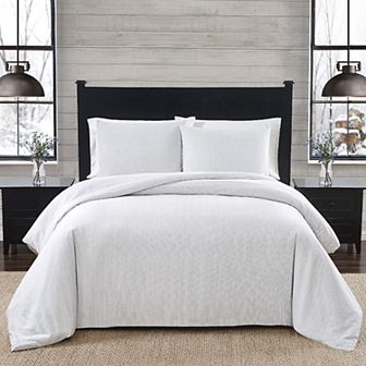 London Fog Herringbone Flannel Comforter Set with Shams