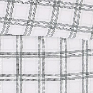 London Fog Plaid Flannel Duvet Cover Set with Shams