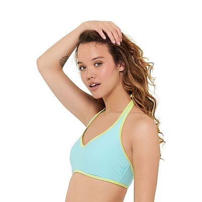 ★関税込★GLOSSYPAGE★Glossy Heart Halterneck Bikini★Khaki Glitter Color Block High Waisted Bikini Set - Grey – FloralKini