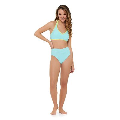 ★関税込★GLOSSYPAGE★Glossy Heart Halterneck Bikini★Khaki Glitter Color Block High Waisted Bikini Set - Grey – FloralKini