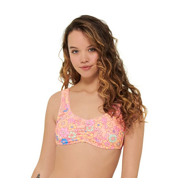 Juniors' Ninety-Nine° Shirred Bikini Top