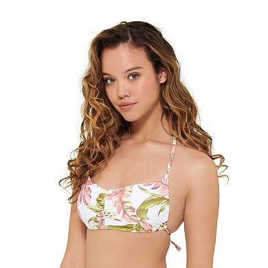 Juniors' Ninety-Nine Degrees° Shirred Bandeau Swim Top