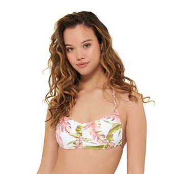 Juniors' Ninety-Nine Degrees° Shirred Bandeau Swim Top