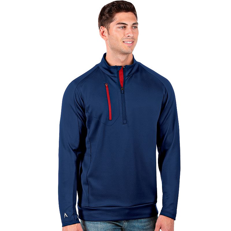 Mens Antigua Generation 1/2-Zip Pullover, Size: Medium, Blue