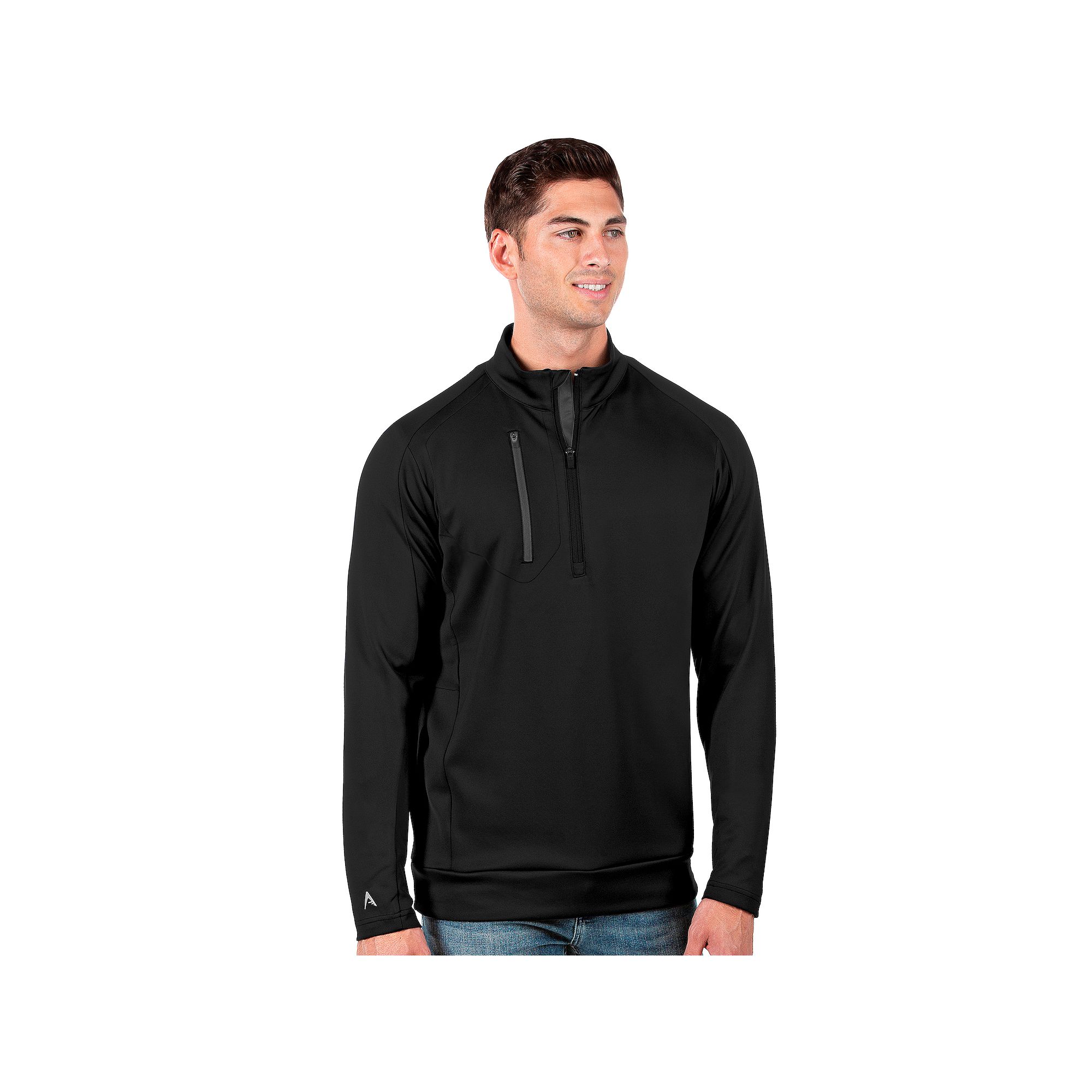 Mens Antigua Generation Half-Zip Pullover, Size: Medium, Black