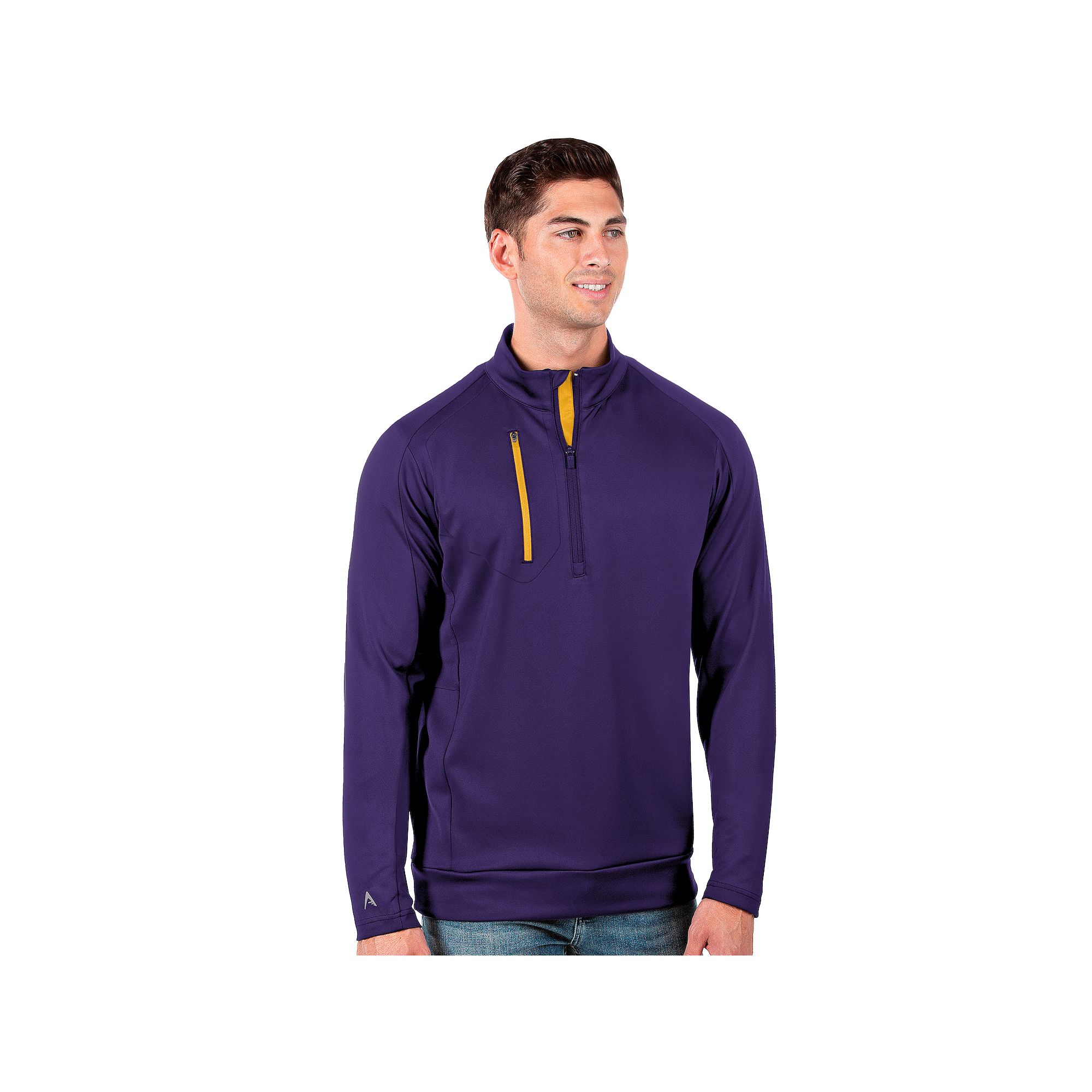 Mens Antigua Generation 1/2-Zip Pullover, Size: XXL, Purple