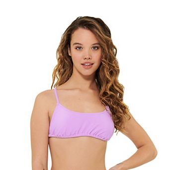 Juniors' Ninety-Nine Degrees° Tunnel-Back Shirred Bikini Top