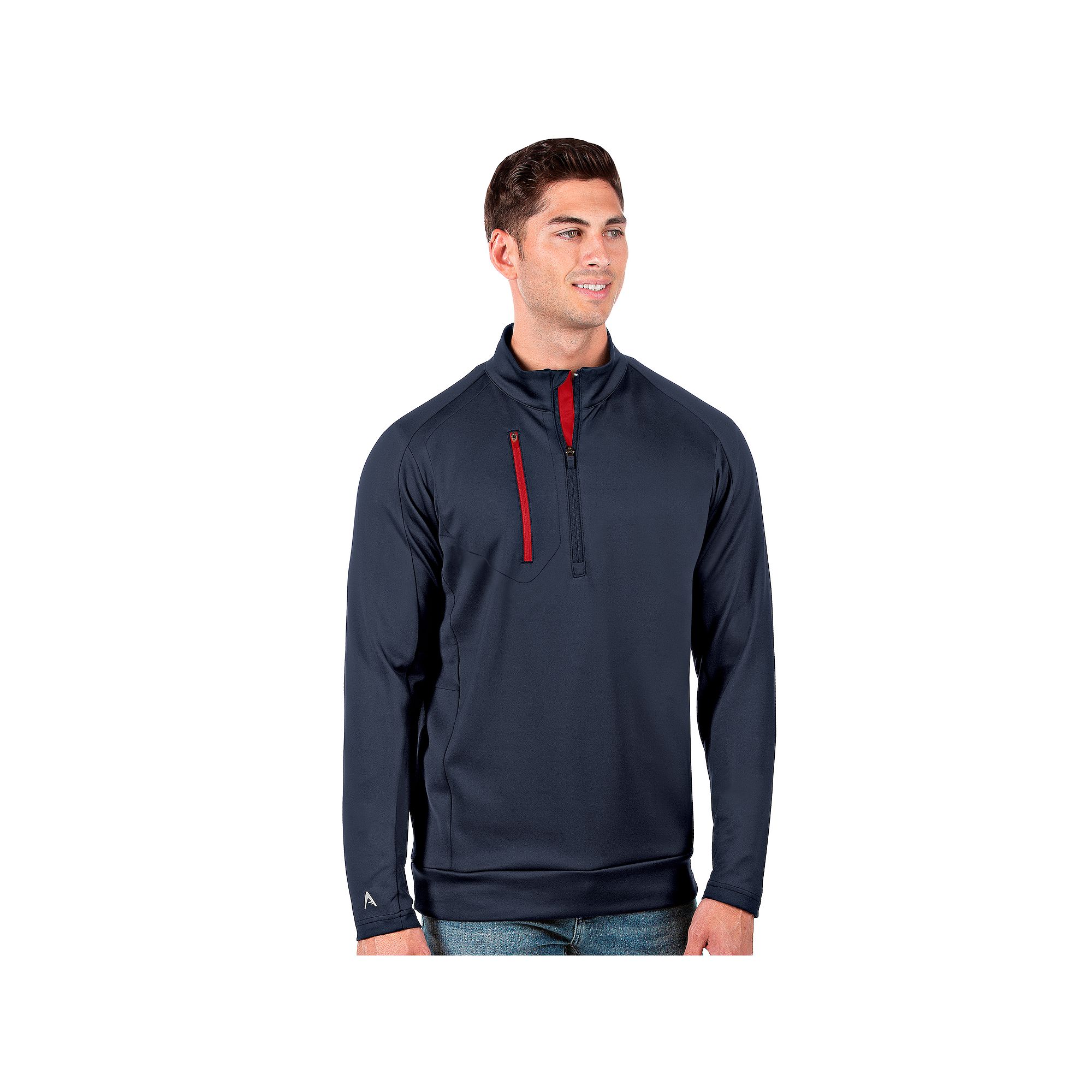 Mens Antigua Generation 1/2 Zip Pullover, Size: Medium, Blue