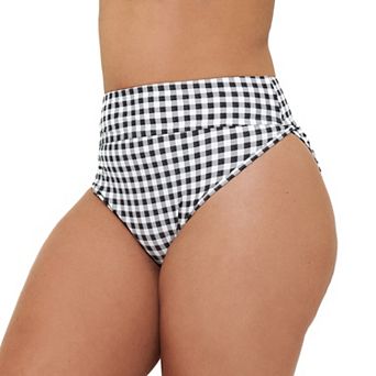 Plus Size Freshwater Banded High-Leg Swim Bottoms