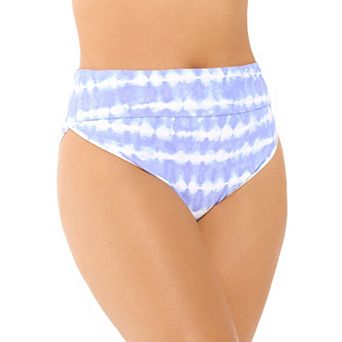 Plus Size Freshwater Banded High-Leg Swim Bottoms
