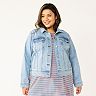 Plus Size Sonoma Goods For Life® Button Front Jean Jacket