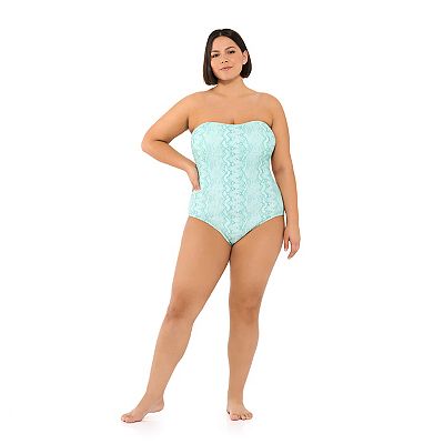 Juniors Plus Size Ninety Nine Cutout Bandeau One Piece Swimsuit