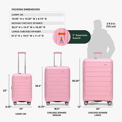 Traveler's Choice Pagosa Hardshell Expandable Spinner Luggage