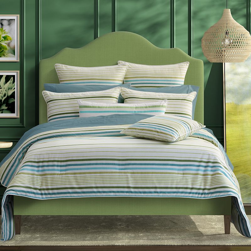 Five Queens Court Rebecca Surf Comforter Set with Shams, Blue, King