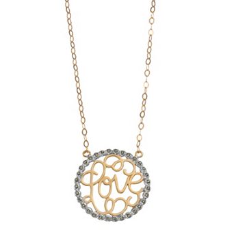 Diamond Mystique 18k Gold Over Silver & Diamond Accent "Love" Necklace