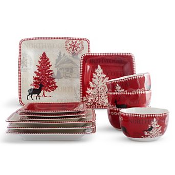 222 Fifth Northwood Cottage 12 pc Dinnerware Set