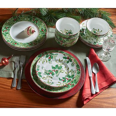 222 Fifth Christmas Foliage 12-pc. Dinnerware Set