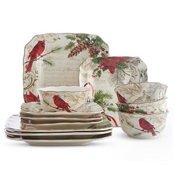 222 Fifth Holiday Wishes 12 pc Dinnerware Set