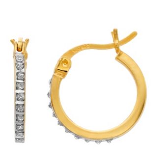 Diamond Mystique 18k Gold Over Silver & Diamond Accent Hoop Earrings
