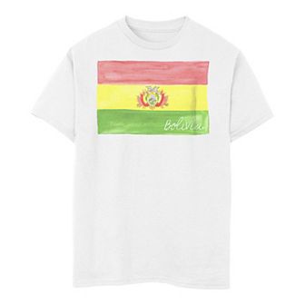 Boys 8-20 Bolivia Watercolor Painted Flag Tee