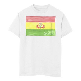 Boys 8-20 Bolivia Watercolor Painted Flag Tee