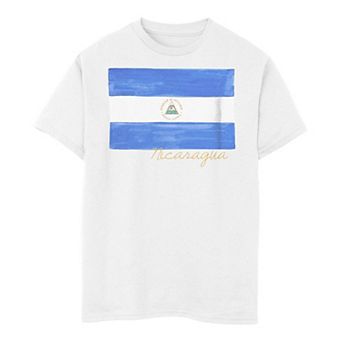 Boys 8-20 Nicaragua Watercolor Painted Flag Tee