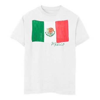 Boys 8-20 Mexico Watercolor Painted Flag Tee
