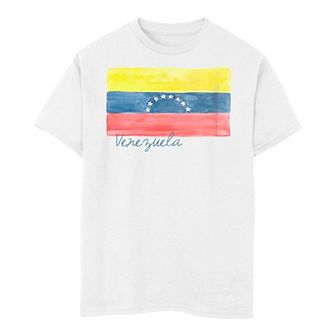 Boys 8-20 Venezuala Watercolor Painted Flag Tee