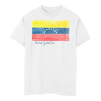 Boys 6-20 Venezuala Watercolor Painted Flag Tee