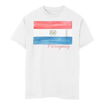 Boys 8-20 Paraguay Watercolor Painted Flag Tee