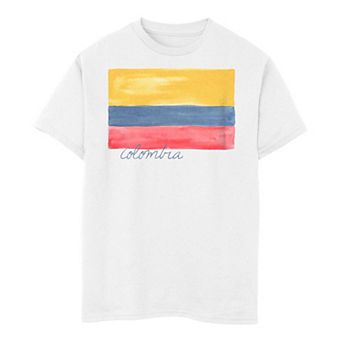 Boys 6-20 Colombia Watercolor Painted Flag Tee