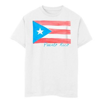 Boys 8-20 Puerto Rico Watercolor Painted Flag Tee