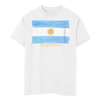 Boys 8-20 Argentina Watercolor Painted Flag Tee