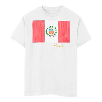 Boys 8-20 Peru Watercolor Painted Flag Tee