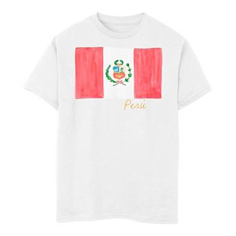 Boys 8-20 Peru Watercolor Painted Flag Tee