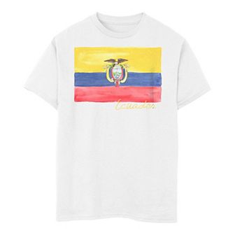 Boys 8-20 Ecuadaor Watercolor Painted Flag Tee