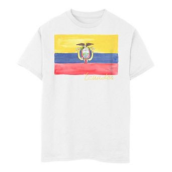 Boys 8-20 Ecuadaor Watercolor Painted Flag Tee