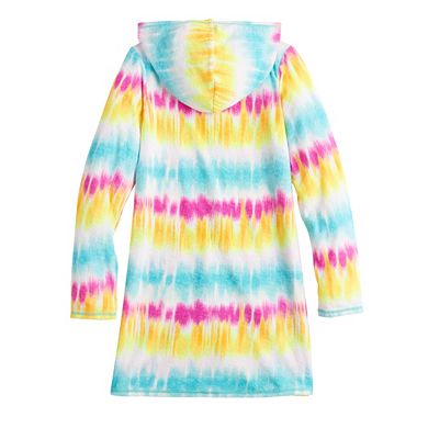 Girls 7-16 SO® Long Sleeve Tie Dye Hooded Cover-Up