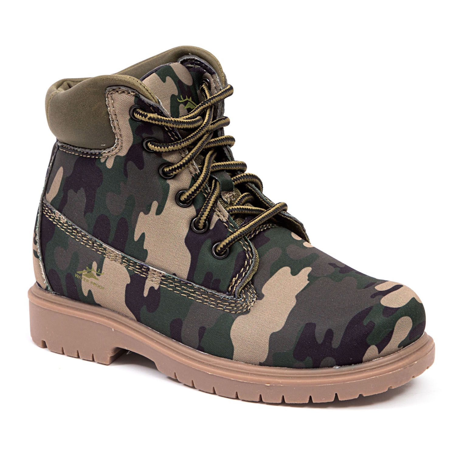 DEER STAGS Boys Size 2M Waterproof Work Boots, Wheat colored