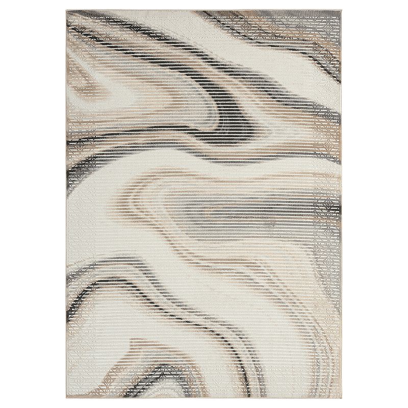 VCNY Home Charisma Myron Abstract Marble Low Pile Area Rug, Beig/Green, 8X10 Ft