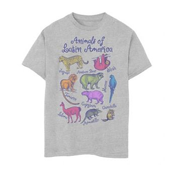 Boys 8-20 Animals Of Latin America Grid Portrait Tee
