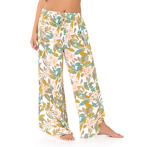 Women's Freshwater Floral SideSlit Swim CoverUp Pants