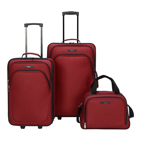 iPack Kenton 3Piece Softside Wheeled Luggage Set Fired Brick Deal