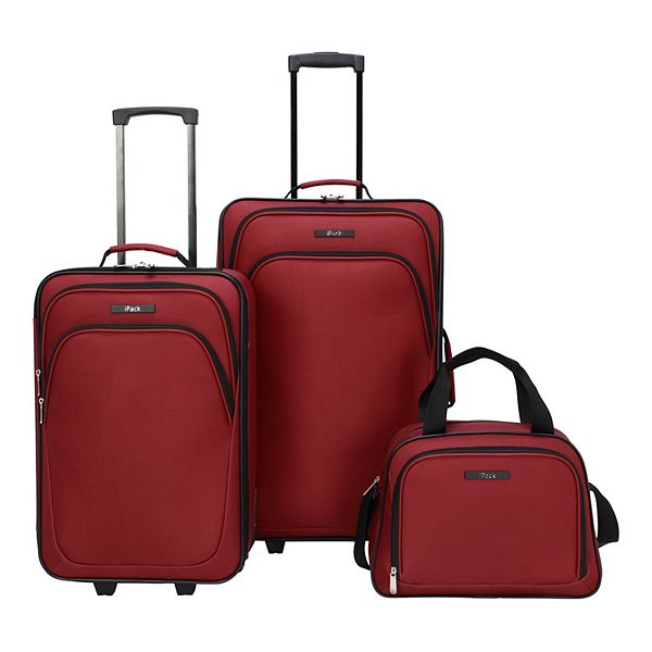 iPack Kenton 3-Piece Softside Wheeled Luggage Set – Fired Brick – Deal ...