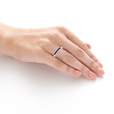 Boston Bay Diamonds Sterling Silver Lab-Created Sapphire Stack Ring