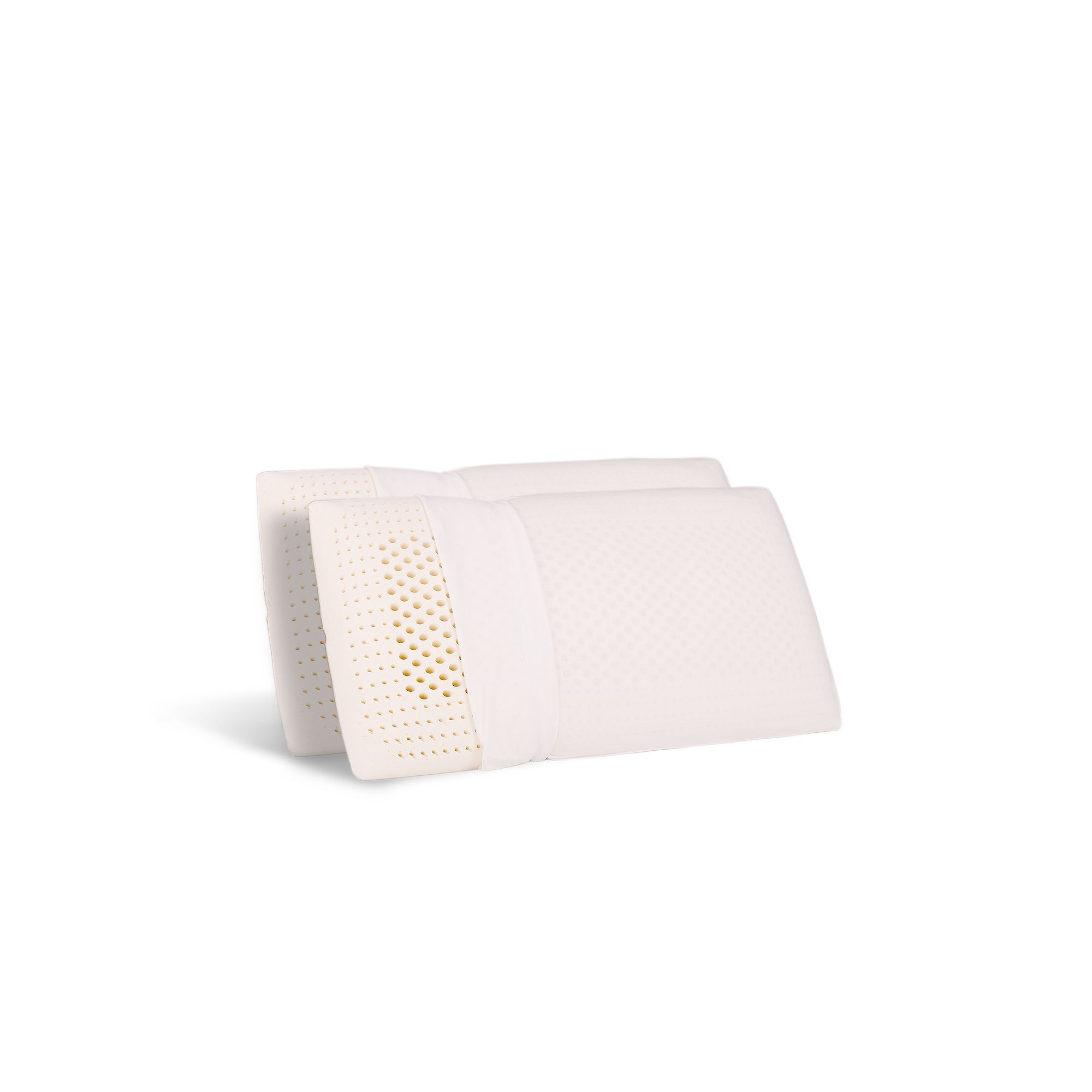 Standard Medium Density Natural Latex Foam Pillow 2-pack Set, White