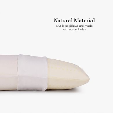 Standard Medium Density Natural Latex Foam Pillow 2-pack Set