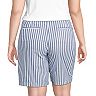 Plus Size Lands' End Mid-Rise Elastic-Waist Pull-On 10" Chino Bermuda Shorts